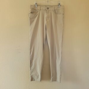 Lululemon ABC Slim Fit Trouser Pants Mens Size 33 Stretch Chino Warpstreme Khaki